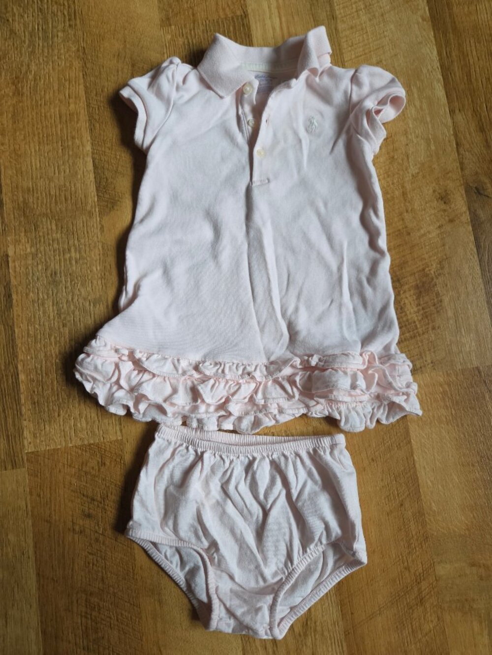 Ralph Lauren Ruffled Polo Dress & Bloomer Pink